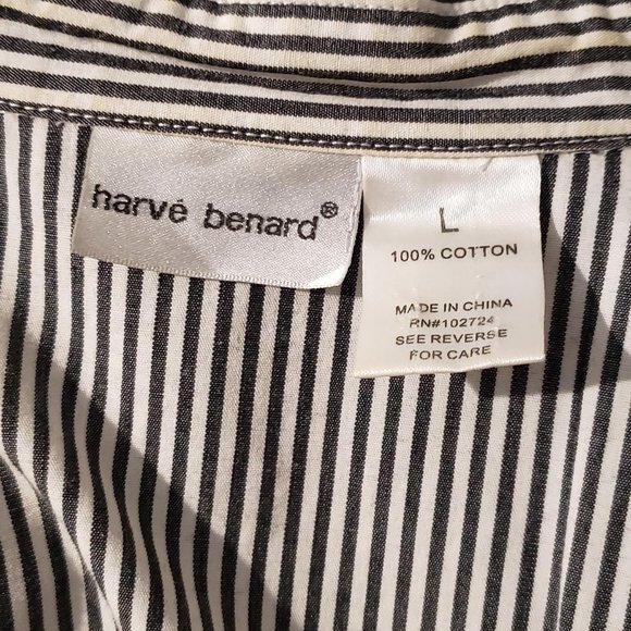 Harve Benard Pinstripe Blouse with Ruffle - Picture 6 of 6